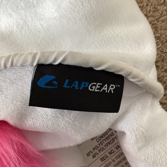 LapGear white and pink unicorn stuffed animal IPad book stand - Picture 6 of 9